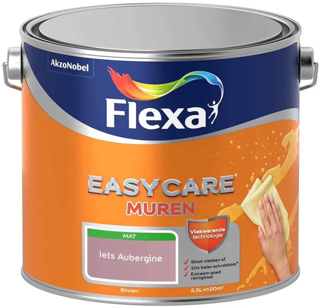 Flexa Easycare Muren Iets Aubergine Mengverf 2,5L