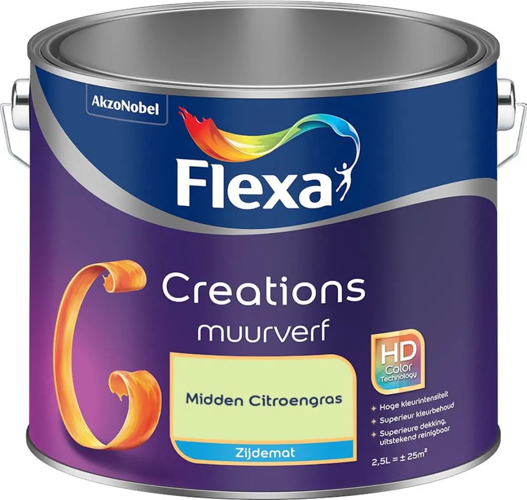 Flexa Creations Muurverf Zijdemat Midden Citroengras 2,5L
