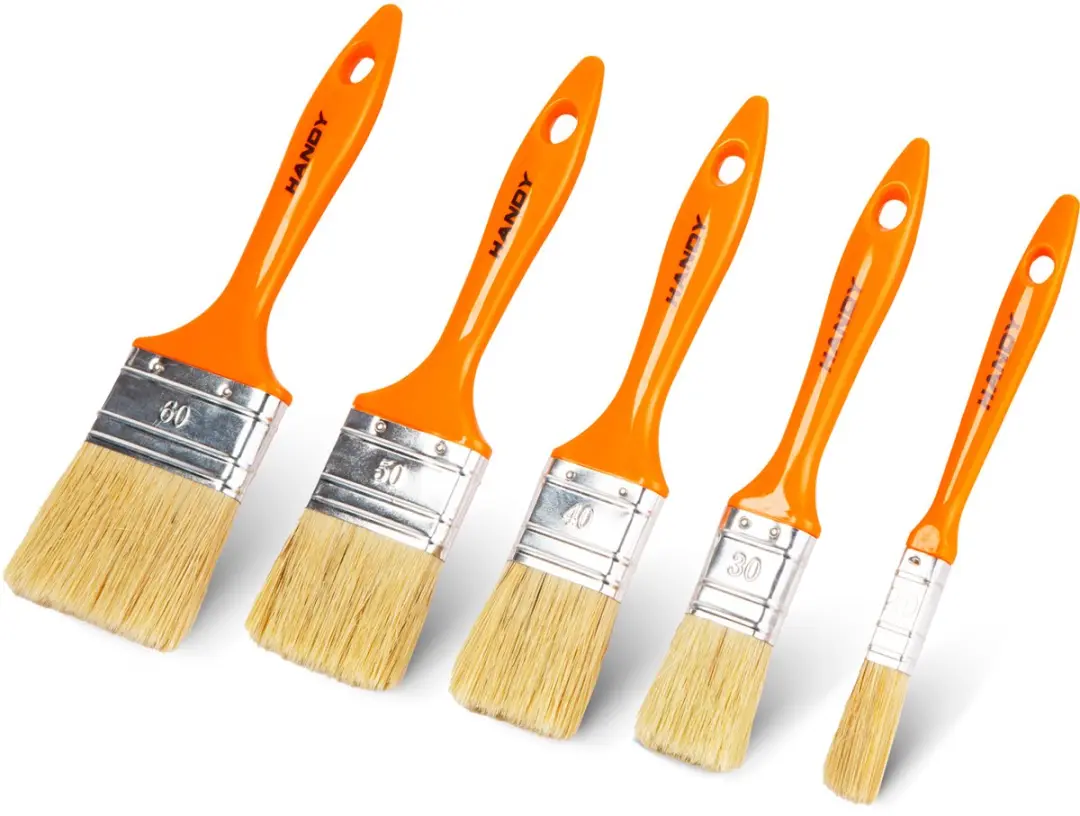 Handy Platte Verfkwast Set 20-60mm - 5 Stuks - Oranje