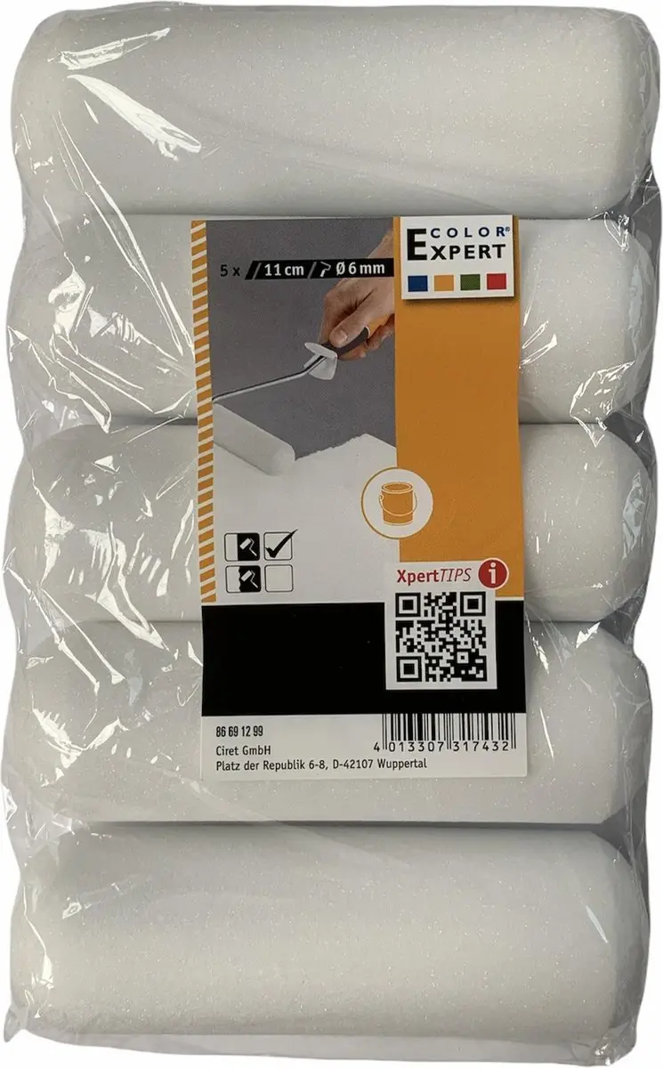 Color Expert Wegwerp Schuimroller 5x11cm