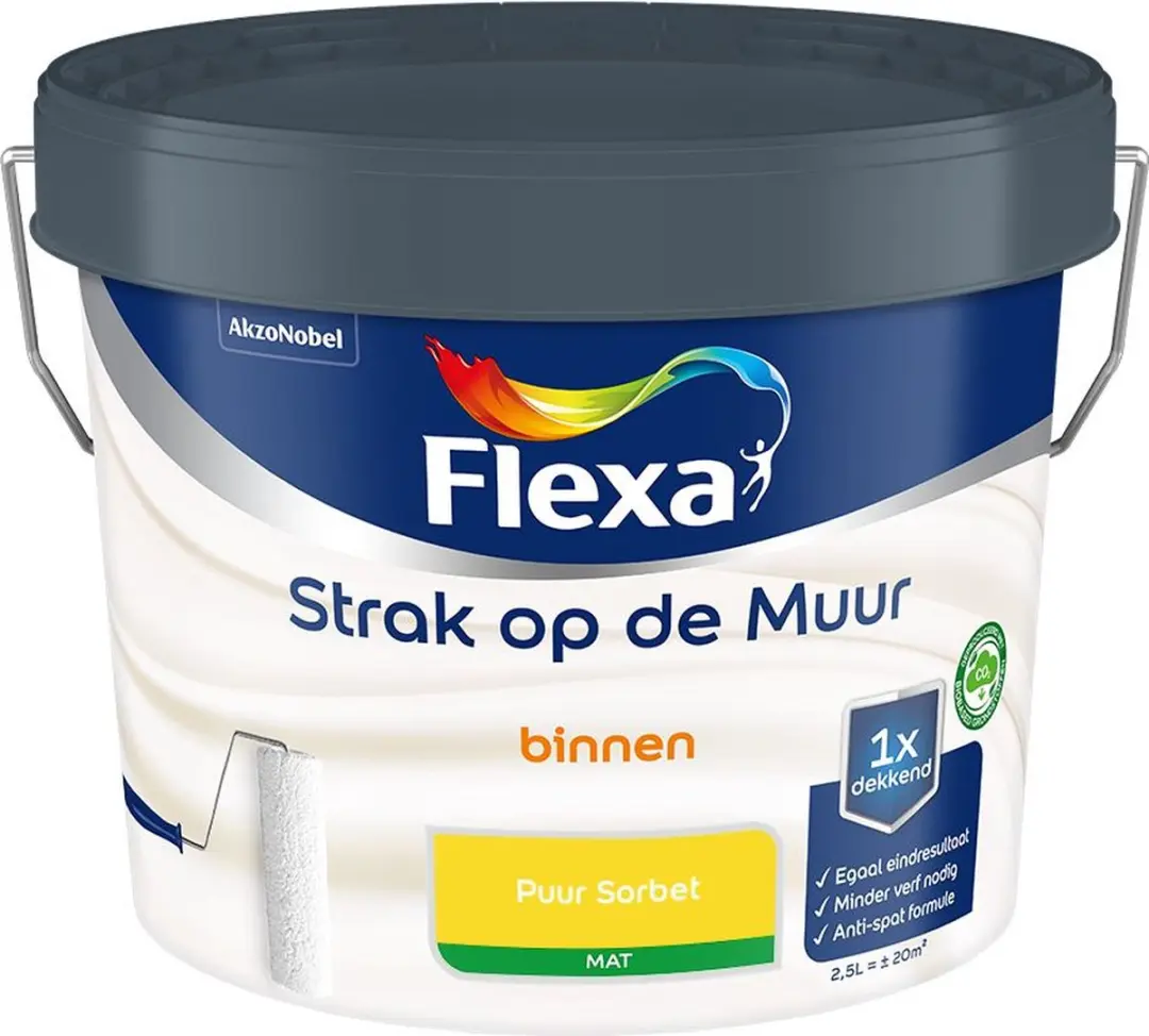 Flexa Strak Op De Muur Binnenverf Puur Sorbet 2,5L