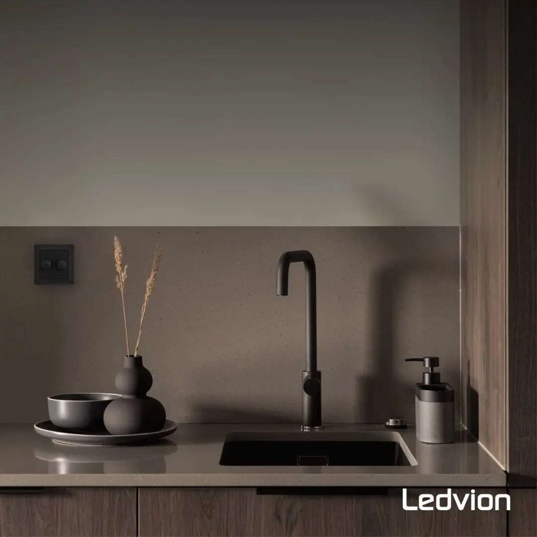 Ledvion LED Duo Dimmer Afdekplaat - Zwart