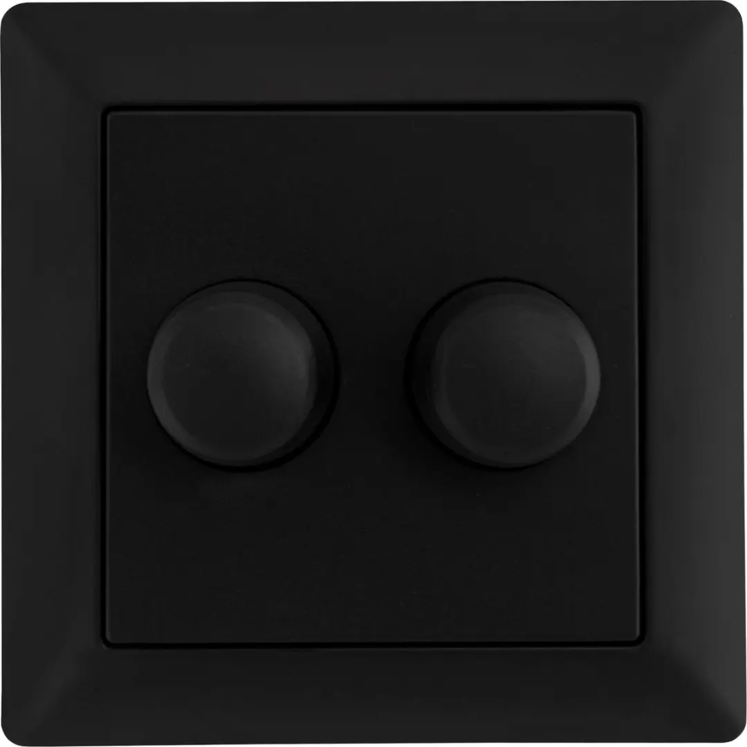 Ledvion LED Duo Dimmer Afdekplaat - Zwart