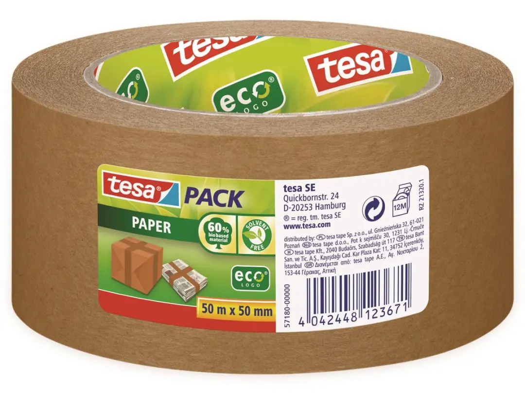 Tesa Verpakkingstape Papier Bruin 50mx50mm