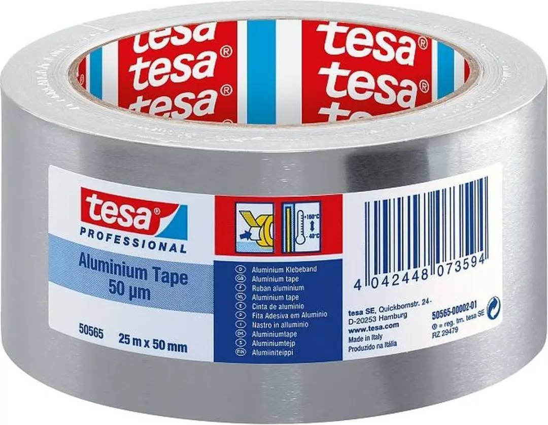 Tesa Professional Aluminium Reparatietape 50m x 75mm - Zilver