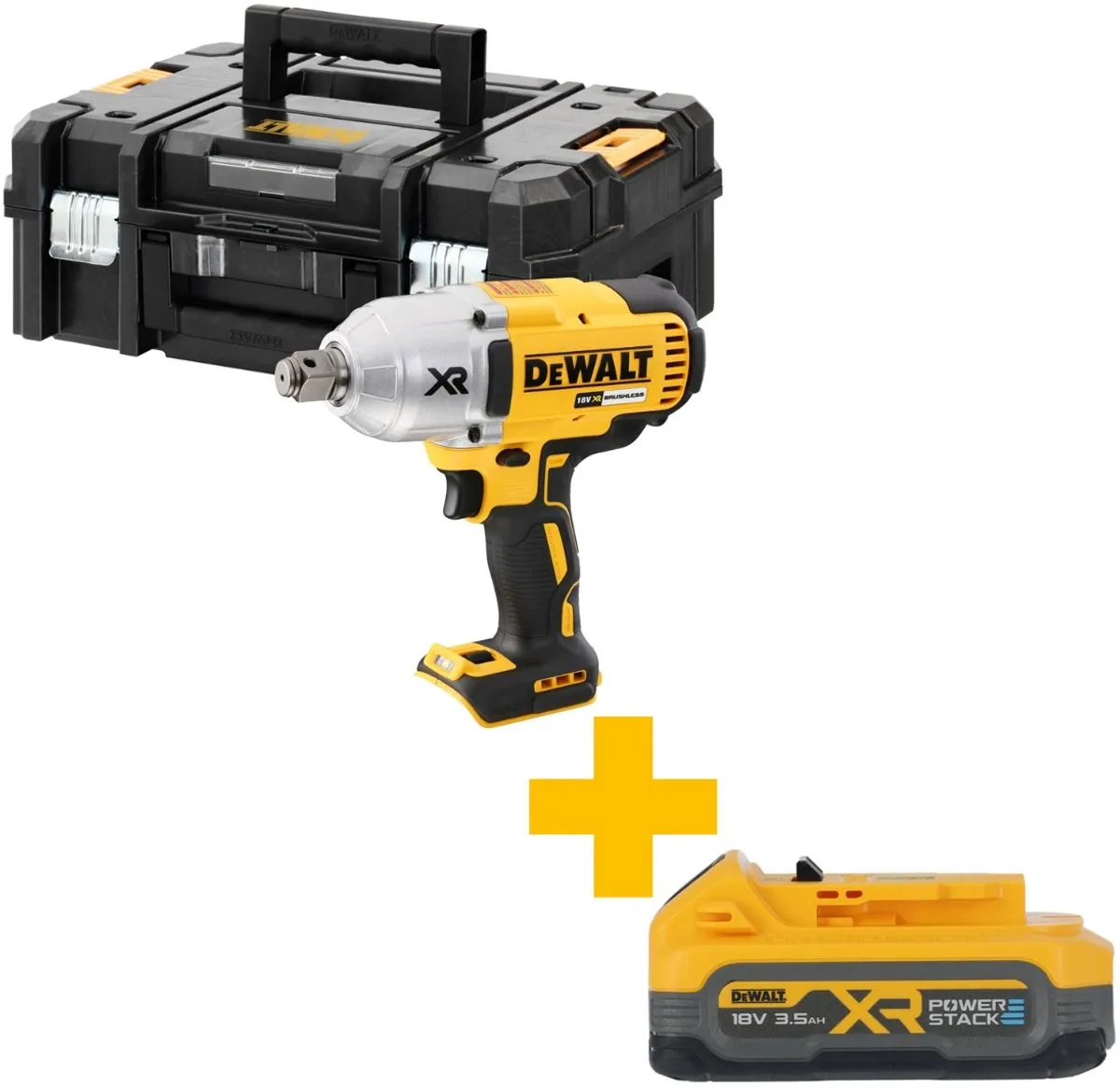 DeWALT DCF897NT Accu slagmoersleutel 950Nm 3/4 frictiering 18V XR Basic Body in TSTAK