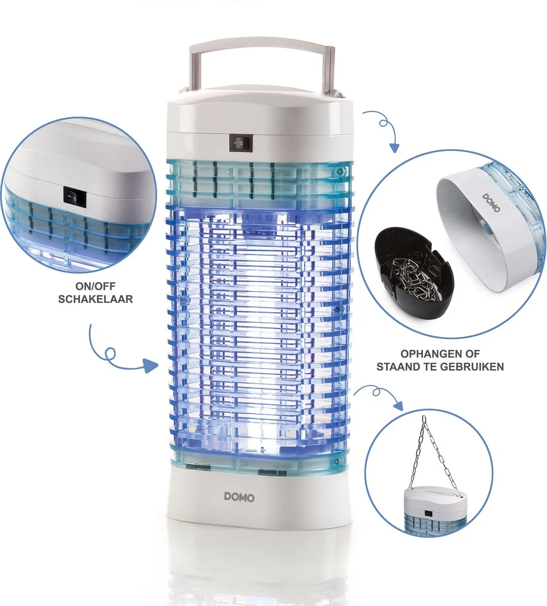 DOMO KX006N/1 Insectenlamp - Vliegenlamp voor Binnen - UV-lamp 11 W - Wit