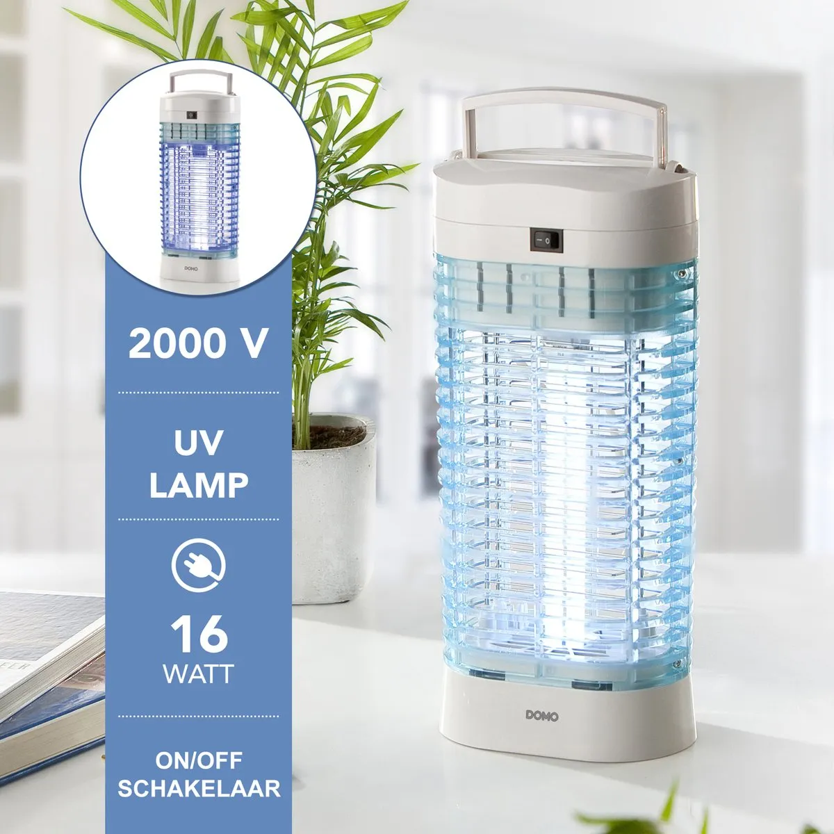 DOMO KX006N/1 Insectenlamp - Vliegenlamp voor Binnen - UV-lamp 11 W - Wit