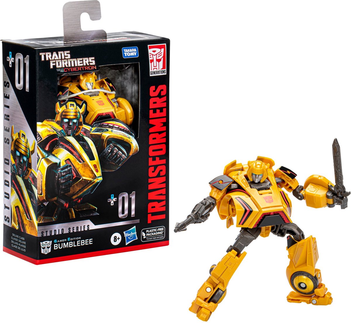 Hasbro Transformers - Gamer Edition Bumblebee 11 cm Generations Studio Series Deluxe Class Action figure - Multicolours