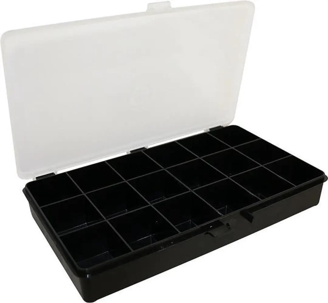 Raaco At Home Box 18-vakken - 173x271x41mm - Donkerblauw/Transparant