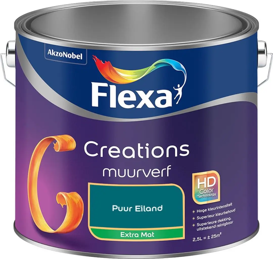 Flexa Creations Muurverf Extra Mat Puur Eiland 2,5L