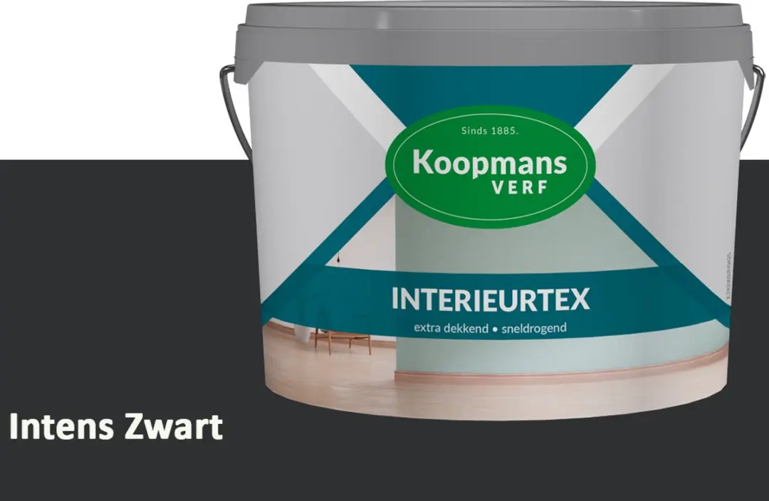 Koopmans Interieurtex Matte Muurverf 5L - Intens Zwart
