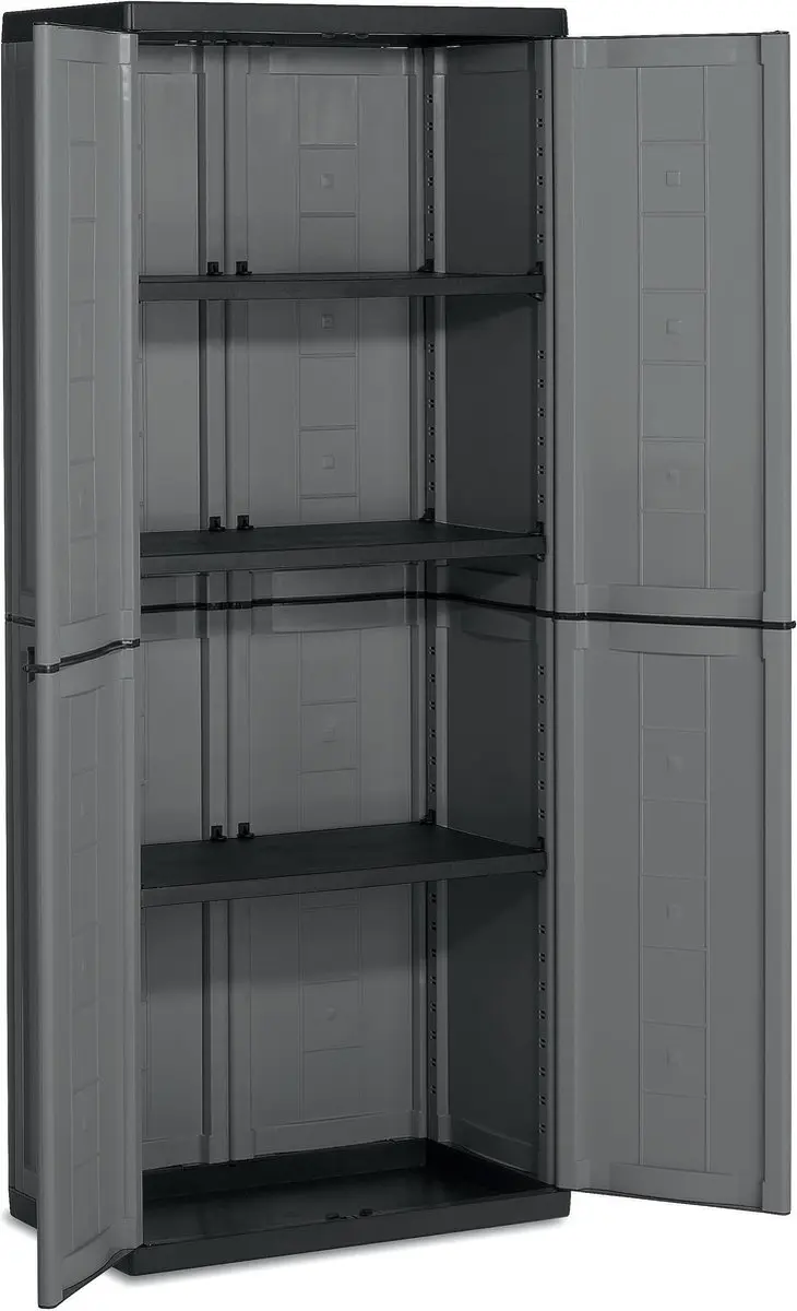Keter Jolly Hoge Kast 68x39x166cm - 3 Planken - Donker Grijs
