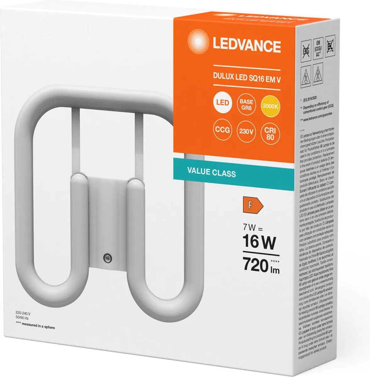 LEDVANCE DULUX-SQ LED 7W Warm Wit Mat - 2-Pin