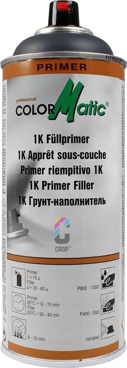 Motip Colormatic 1K Primer Filler HG6 Grafietgrijs Spuitbus 0.4L
