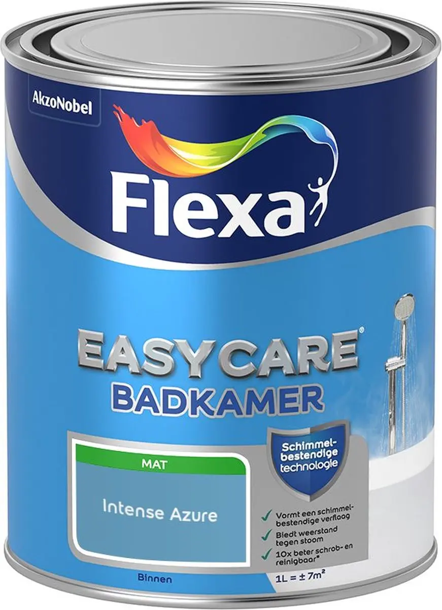 Flexa Easycare Badkamer Intense Azure Mengverf 1L