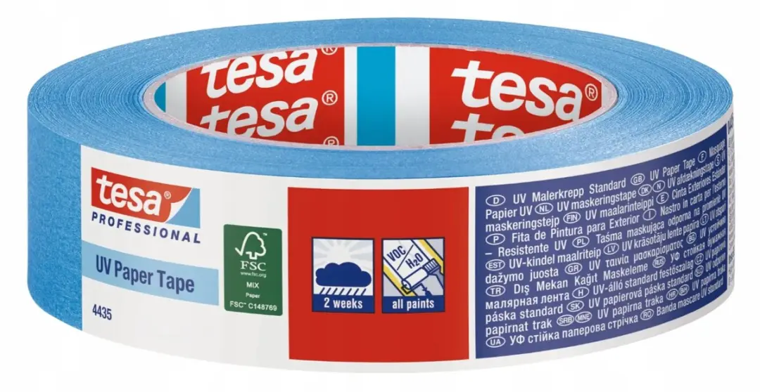 Tesa 4435 UV Professionele Schildertape 50m x 25mm - Blauw - afbeelding 6 van 6