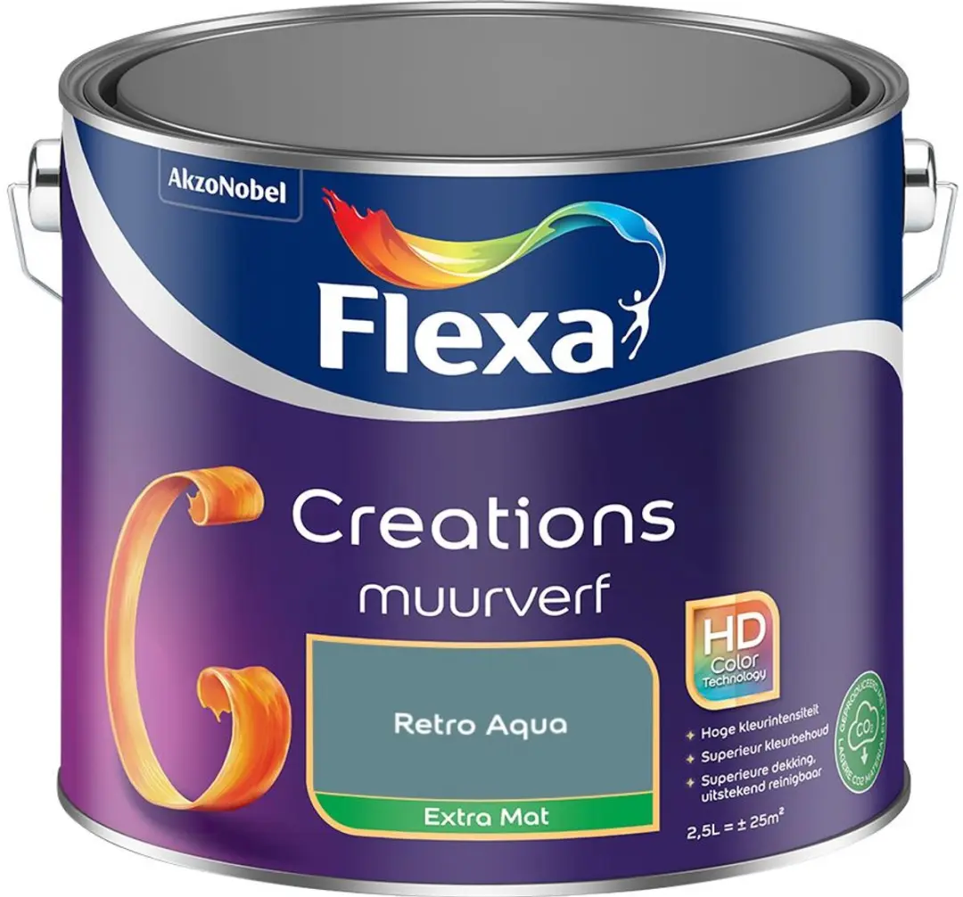 Flexa Creations Muurverf Extra Mat Retro Aqua 2,5L