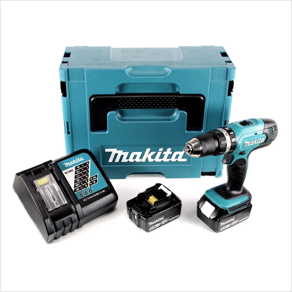 Makita DHP453RTJ Klopboormachine 18V - 42Nm - 2x 5.0Ah - Makpac 2 - afbeelding 2 van 5