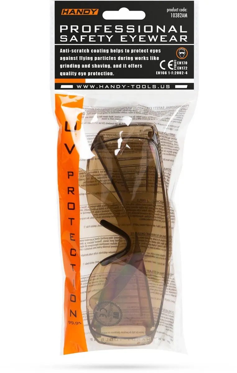 Handy Veiligheidsbril 10382AM - Amber Lenzen - UV-Bescherming