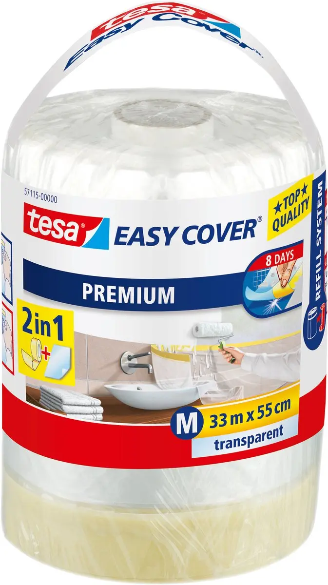 Tesa Easy Cover Perfect+ Dispenser XL Schildersfolie 33m x 0,55m