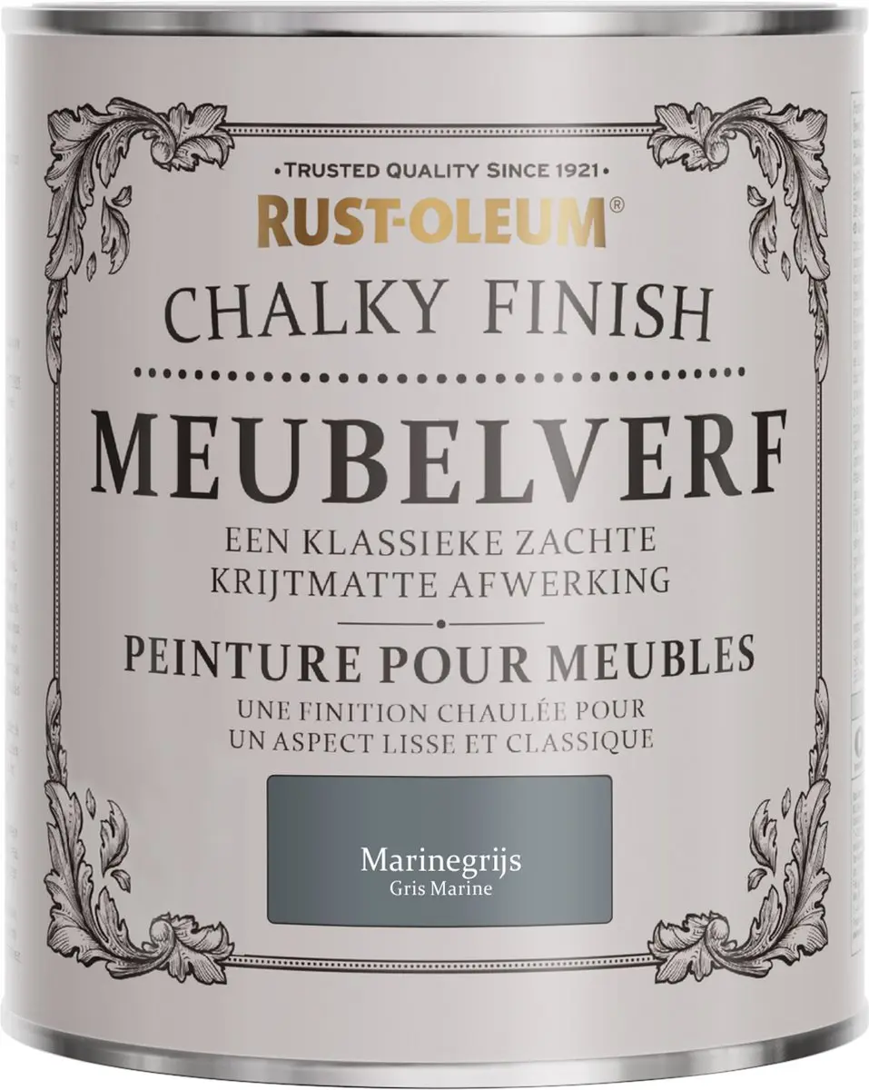 Rust-Oleum Donkergrijs Chalky Finish Meubelverf 750ml - Marinegrijs
