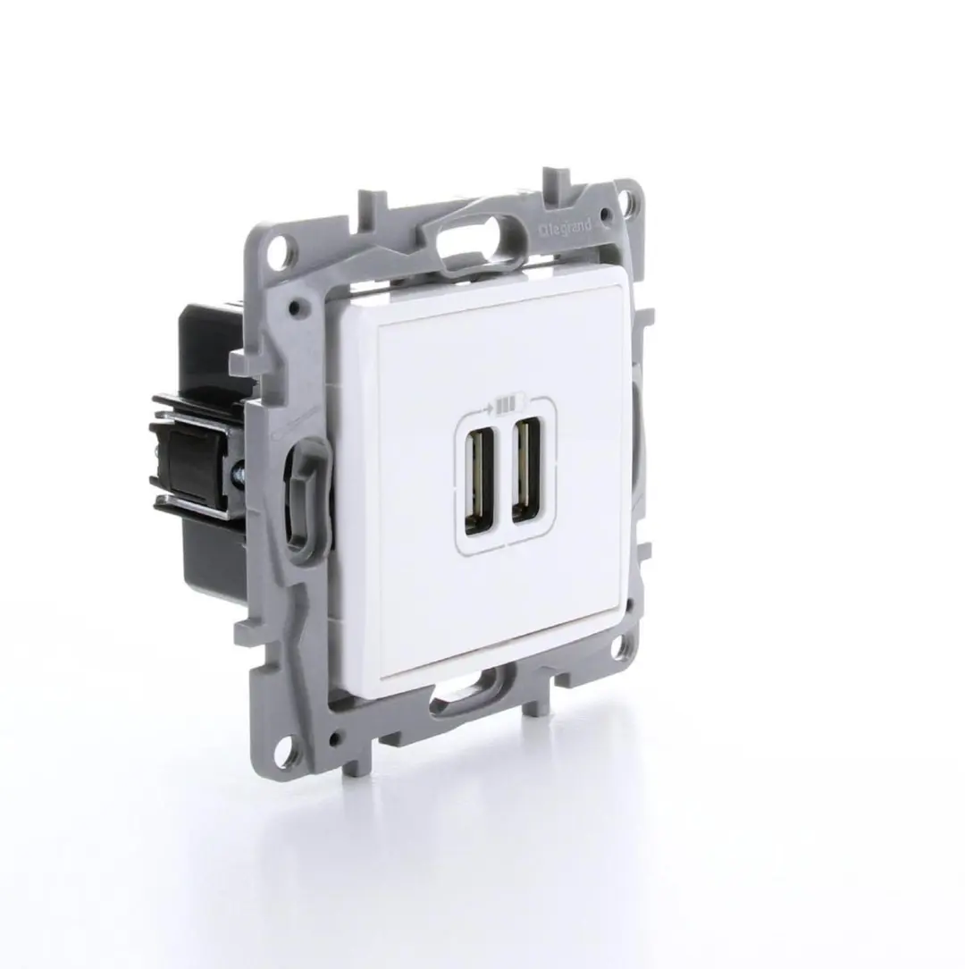 Legrand NILOÉ Dubbele USB Inbouwlader - Wit