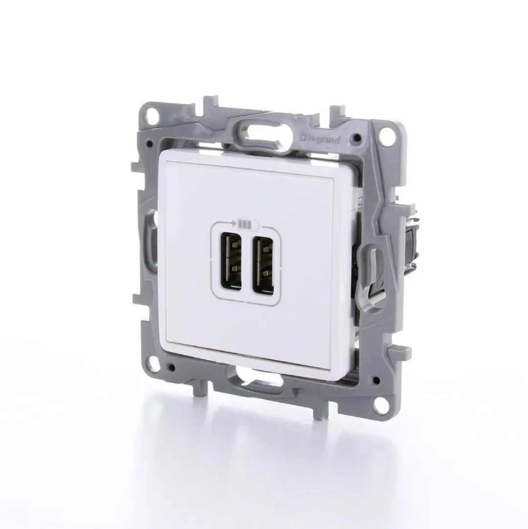Legrand NILOÉ Dubbele USB Inbouwlader - Wit