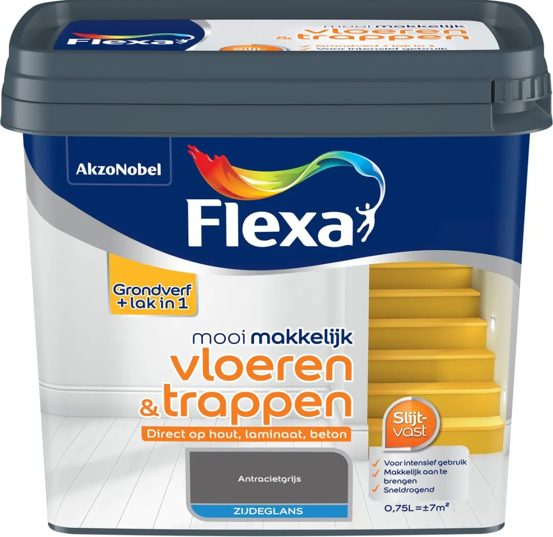 Flexa Zijdeglans Antracietgrijs 750ml