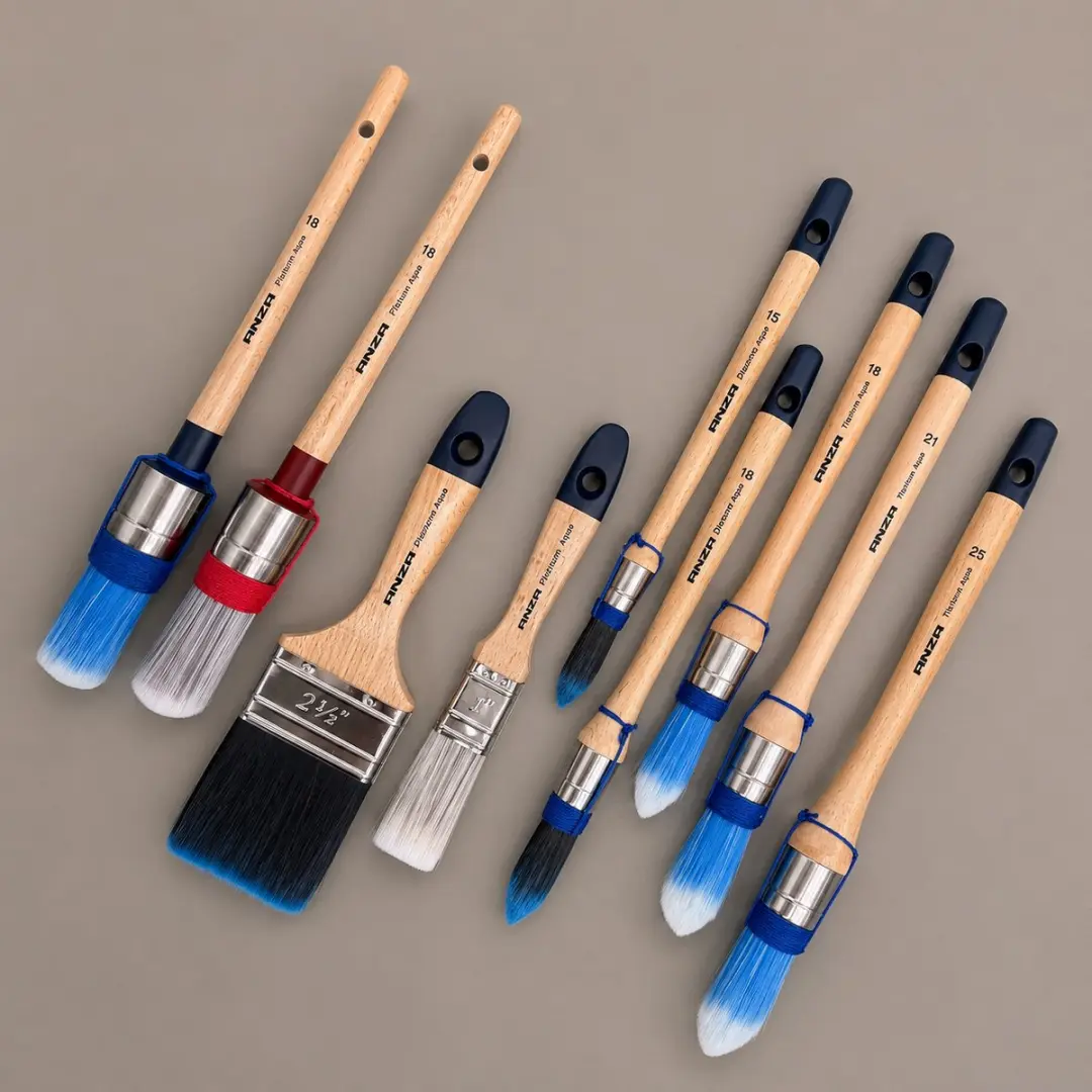 Anza Promo Set 9 Stuks Professionele Kwasten - 50mm & 25