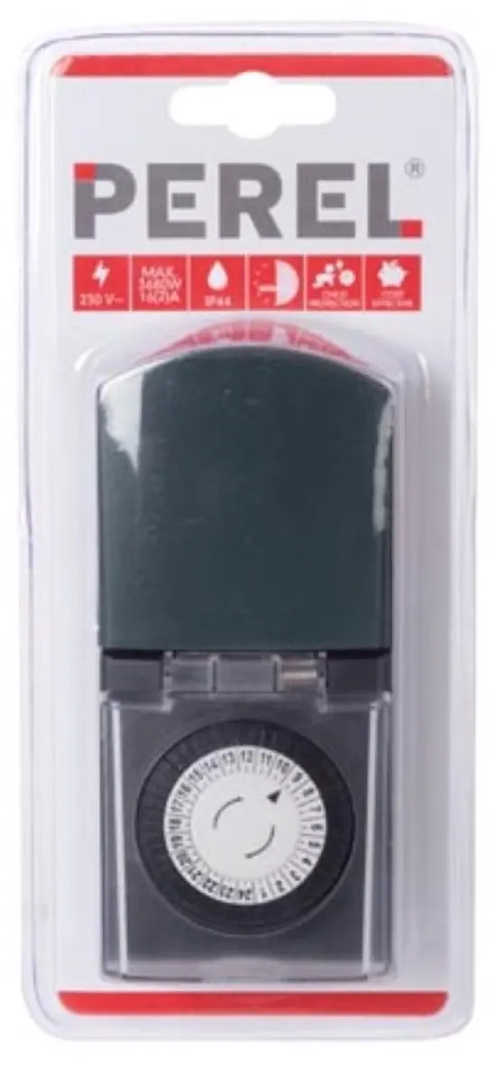 Perel Analoge Timer 16A 3680W - IP44 - Zwart
