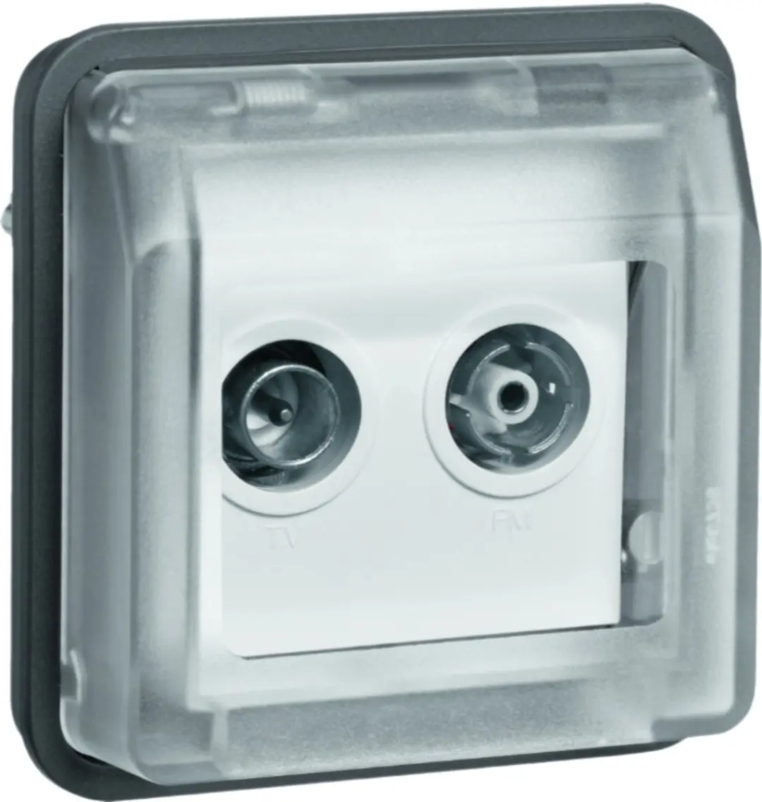 Hager BER Radio/TV Einddoos W1 Grijs