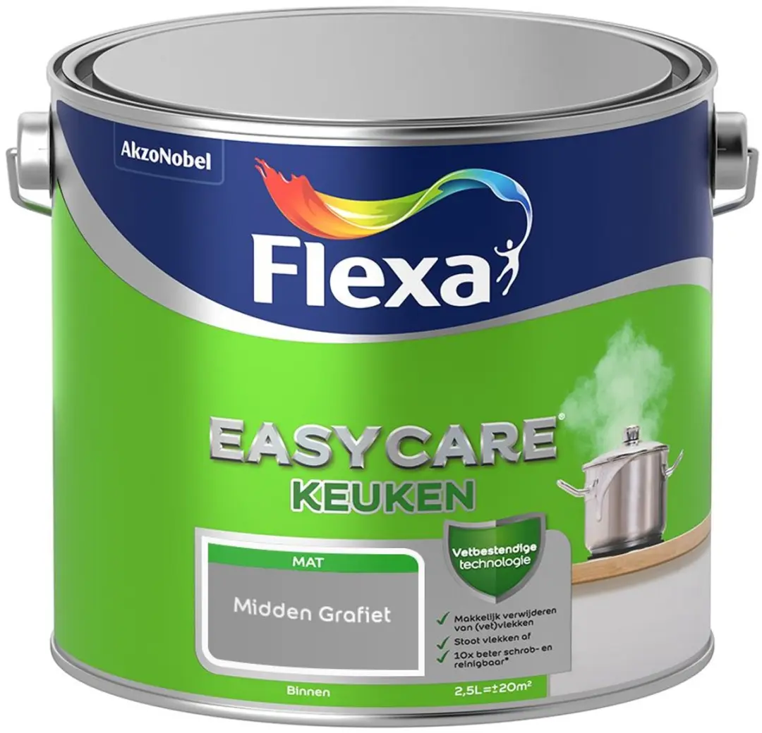 Flexa Easycare Keuken Midden Grafiet Mengverf 2,5L