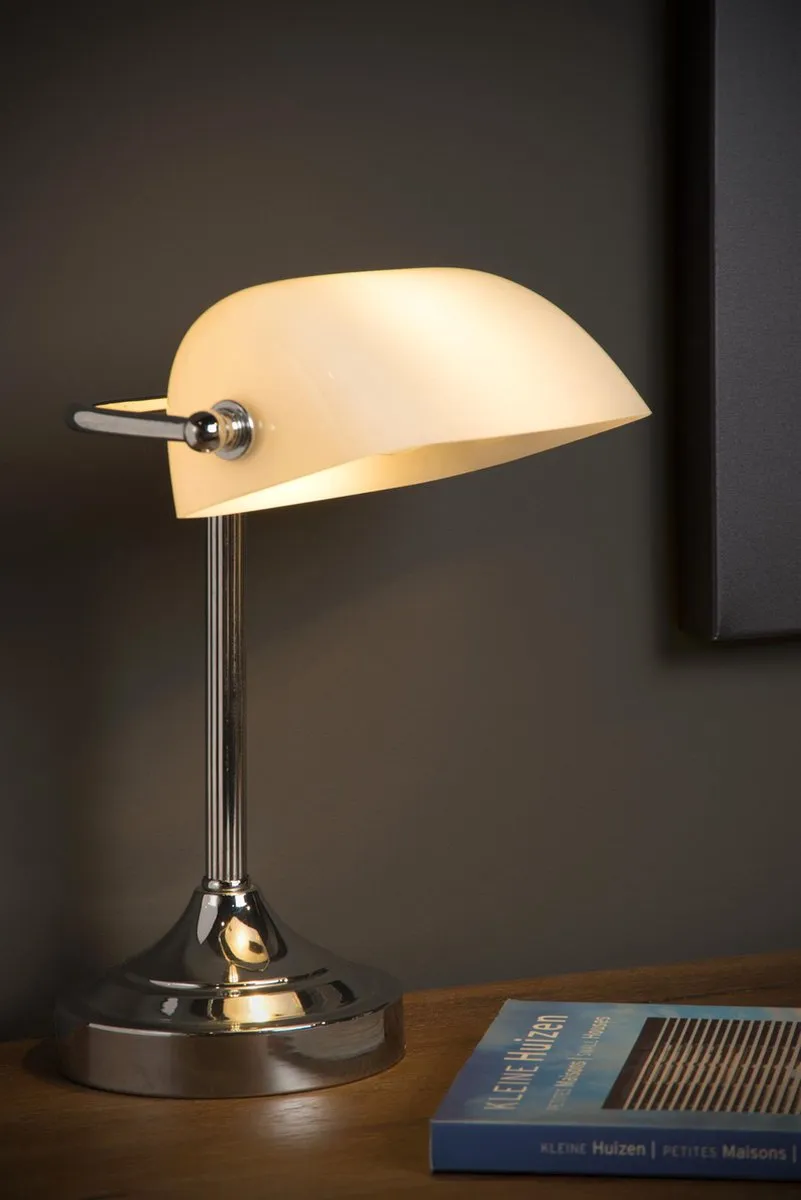 Lucide Banker Bureaulamp E14 - Chroom