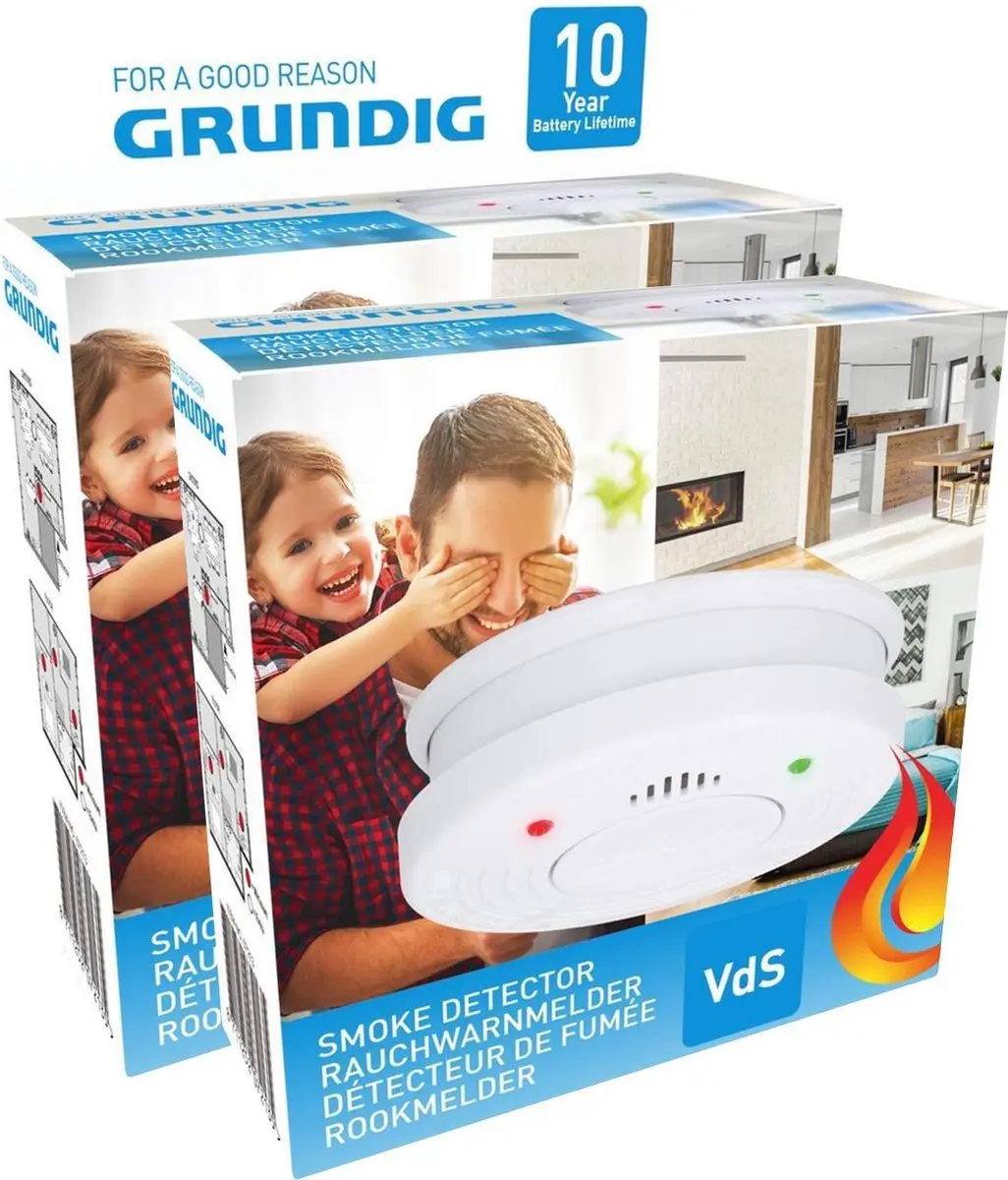 Grundig Rookmelder 10 jaar - 2 Stuks