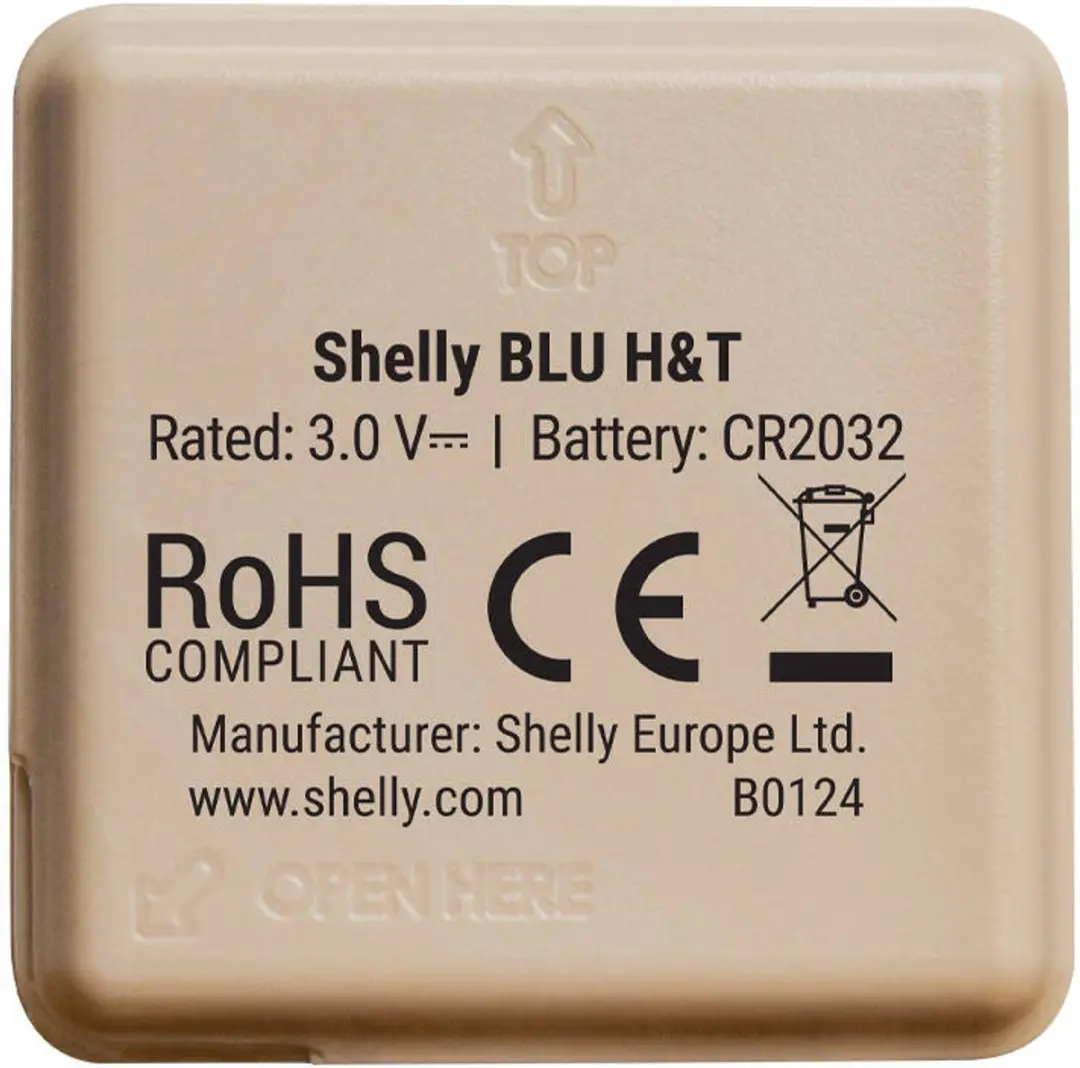 Shelly BLU H&T SBHT-003C-M Temperatuur- en Vochtigheidssensor - Mocha