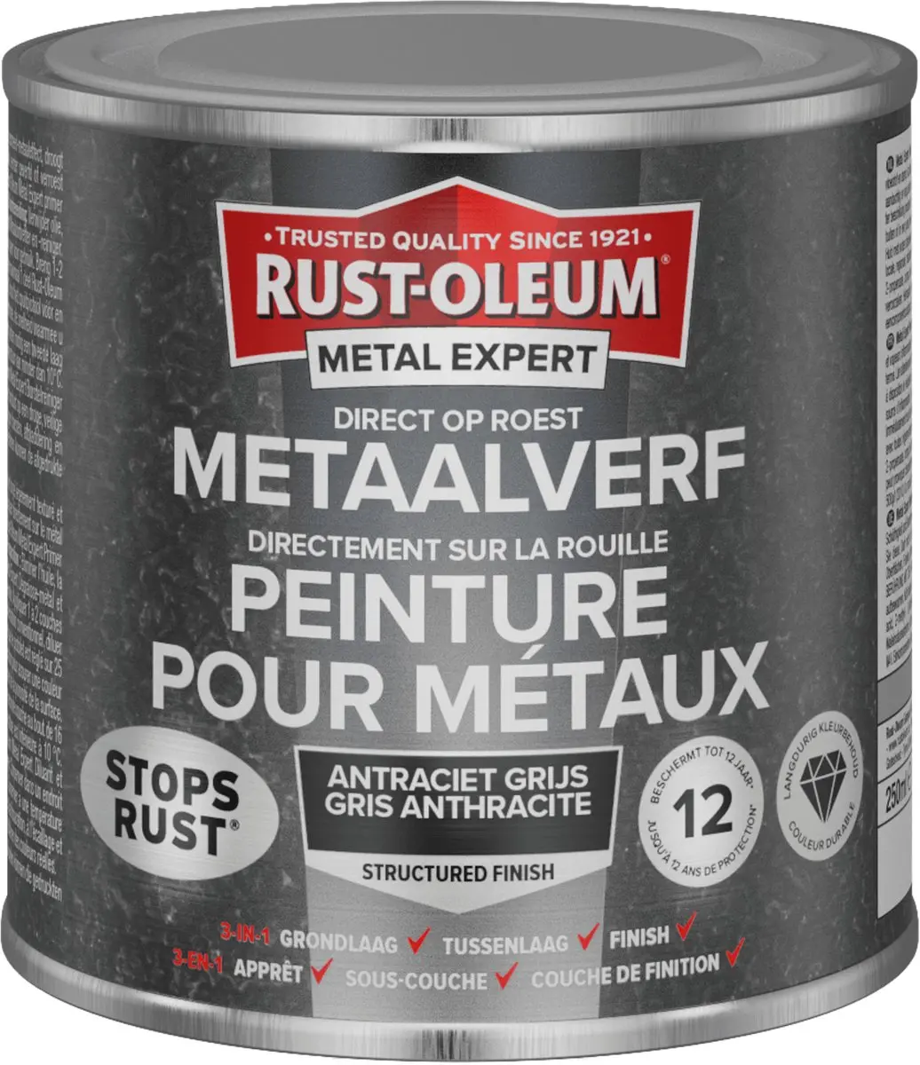 Rust-Oleum Metal Expert Direct Op Roest Structuurverf 250ml