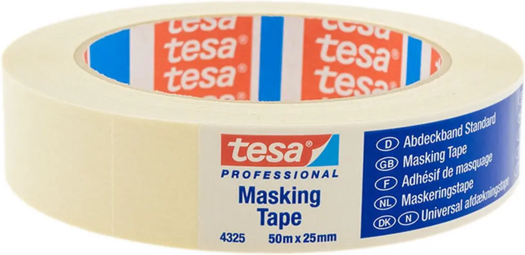 Tesa 4325 Crêpe Afplaktape 25mm - Beige
