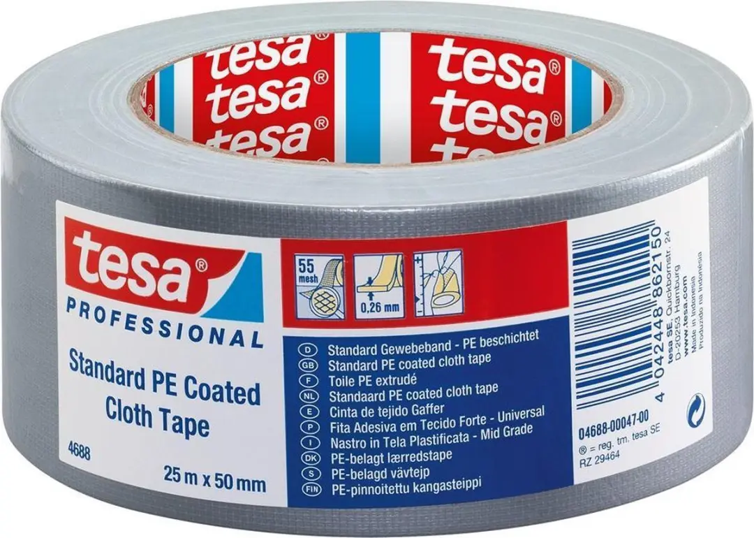 Tesa Standaard Textieltape Geel 50mm x 25m