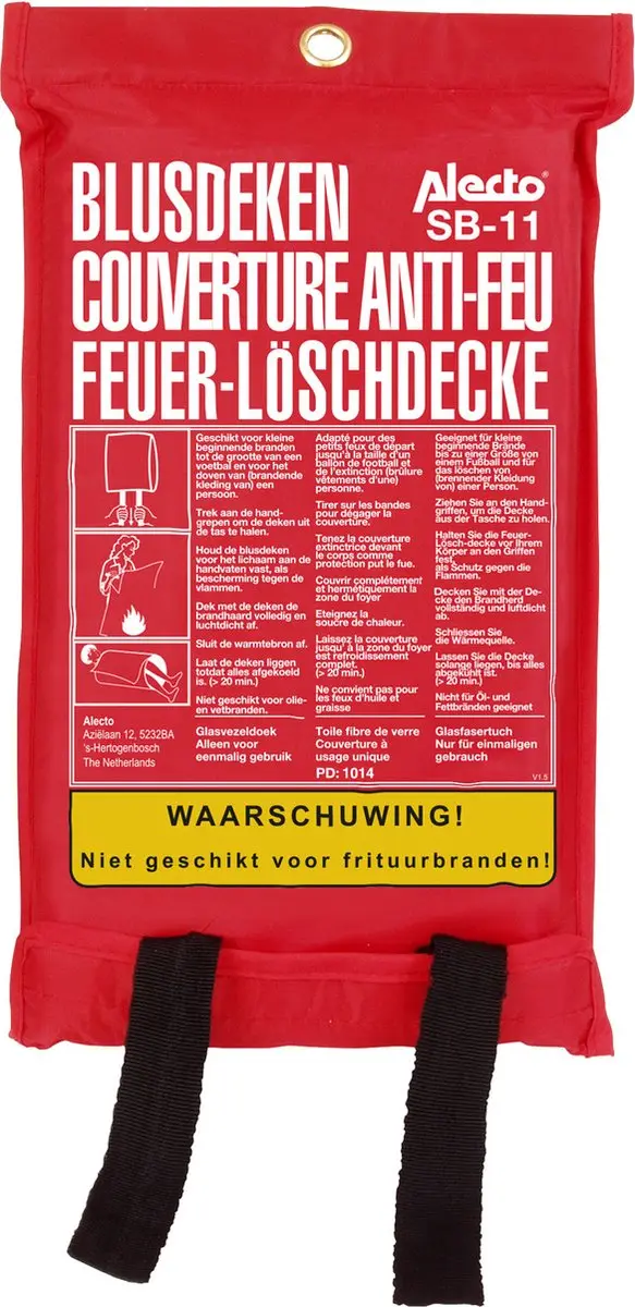 Alecto Brandpreventiebox - 2 Rookmelders 1 Brandblusdeken - 4 Stuks