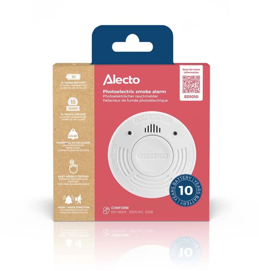 Alecto SD1010 Rookmelder - 10 Jaar Batterij Wit - afbeelding 6 van 6