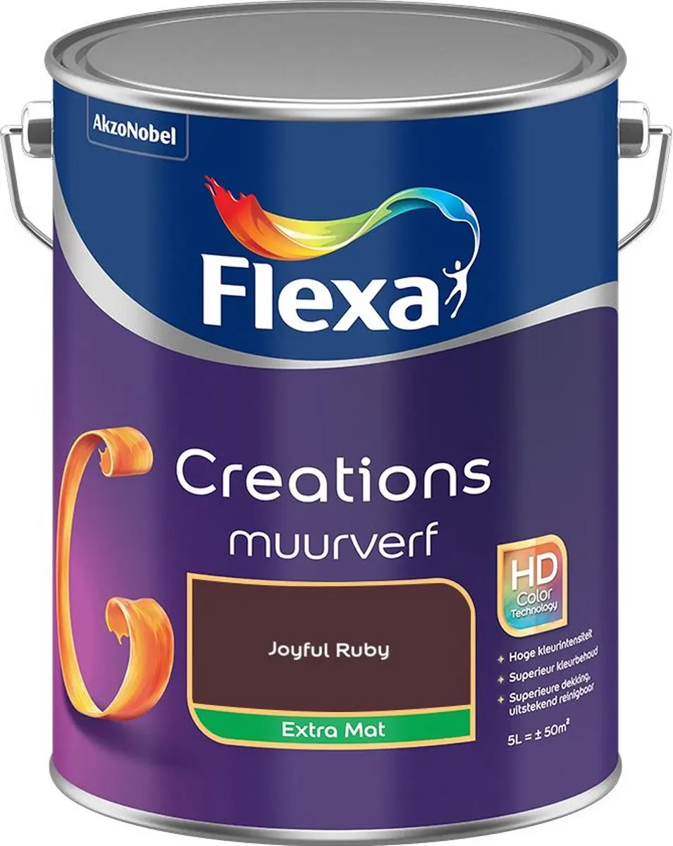 Flexa Creations Muurverf Extra Mat Joyful Ruby 5L