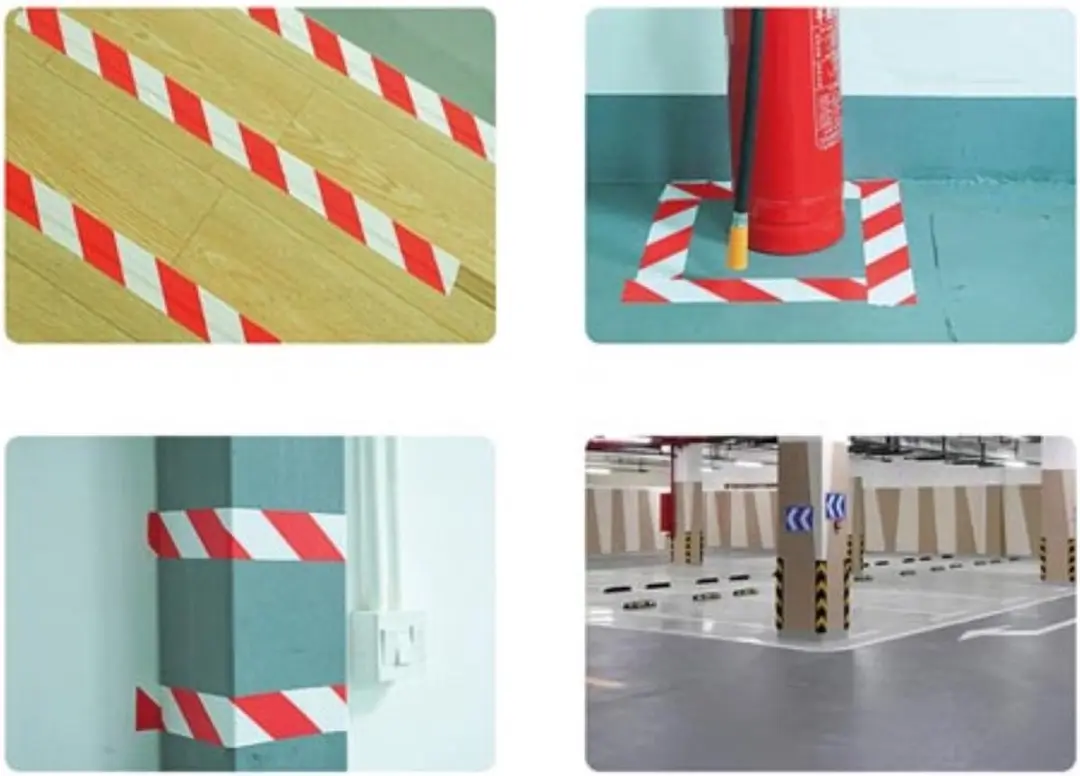 Perel Slijtvaste Markeringstape 5cm x 33m - Rood/Wit