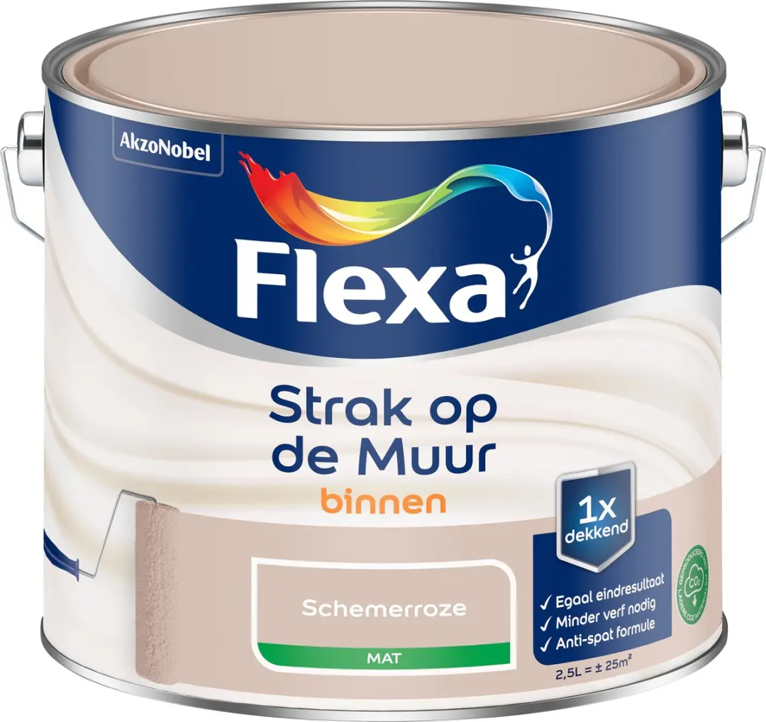 Flexa Strak Op De Muur Binnen Mat Schemerroze 2,5L