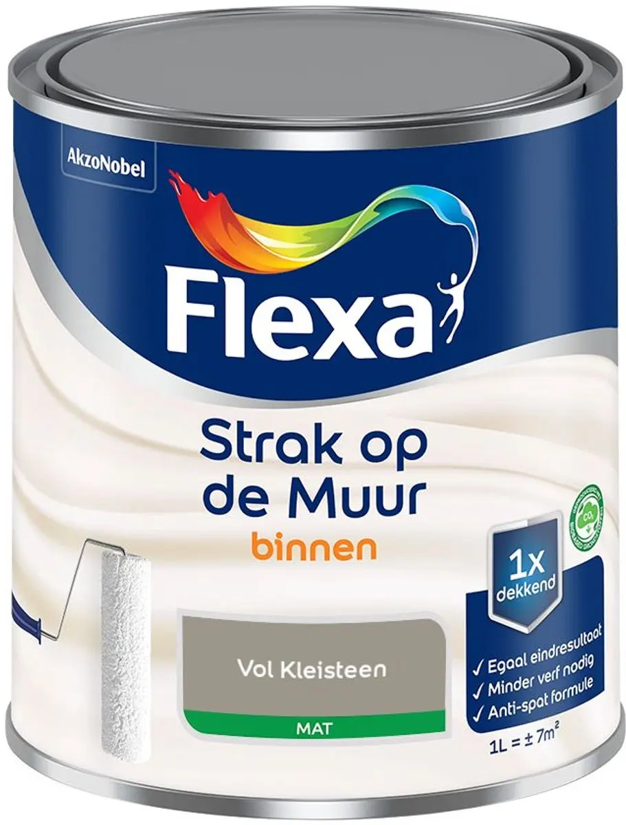 Flexa Strak Op De Muur Binnen Mat Mengverf Vol Kleisteen 1L