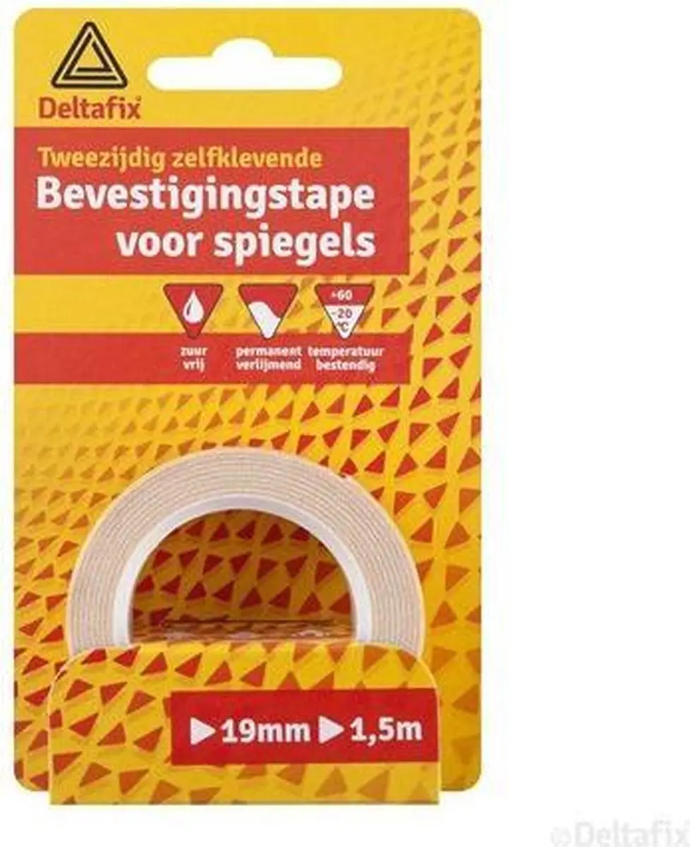 Deltafix Tweezijdige Spiegeltape 19mm x 1,5m - Wit
