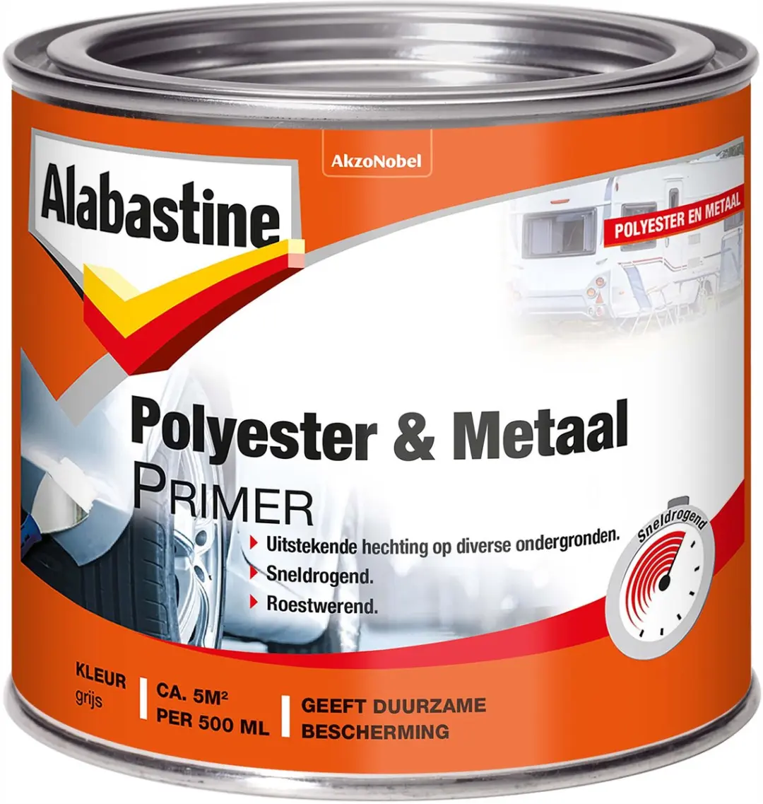 Alabastine Polyester & Metaal Primer Grijs 250ml