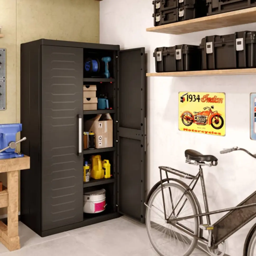 Keter Detroit XL Hoge Kast 89x54x182cm - Zwart
