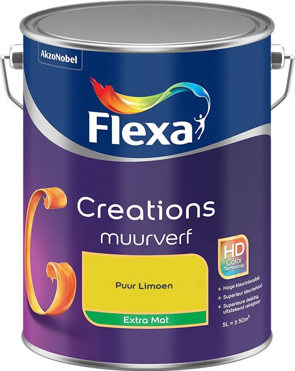 Flexa Creations Muurverf Extra Mat Puur Limoen 5L