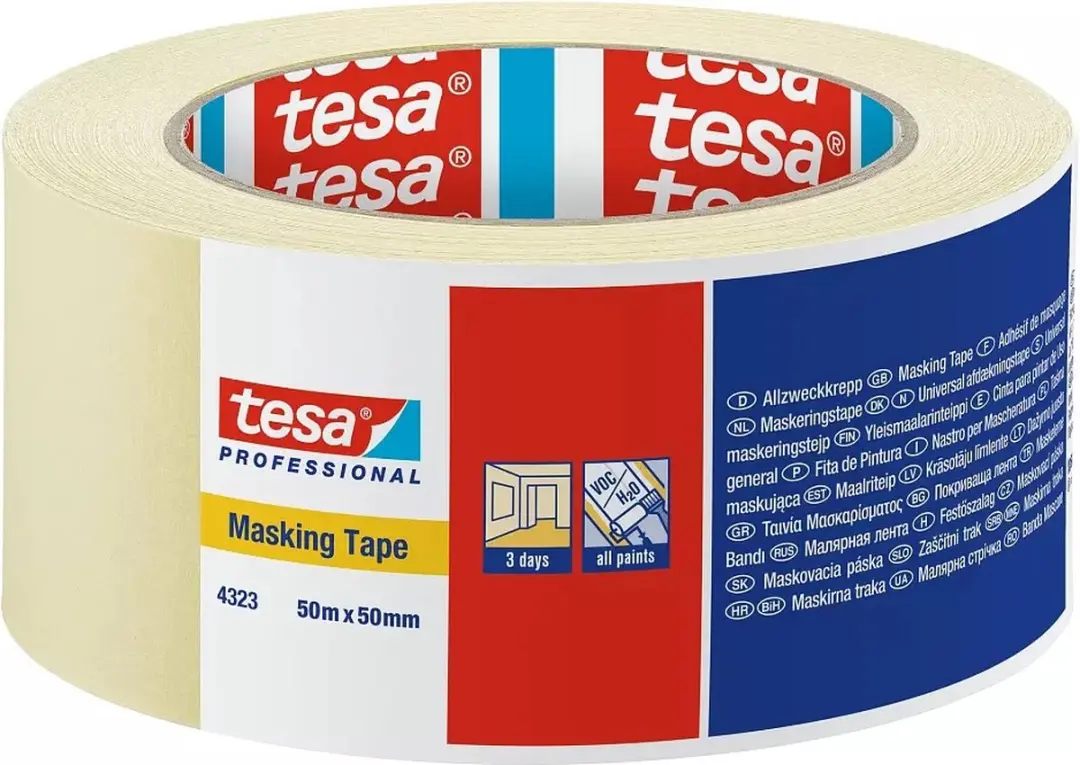 Tesa Standard 04323-00044-00 Maskeertape 50m x 50mm - Beige